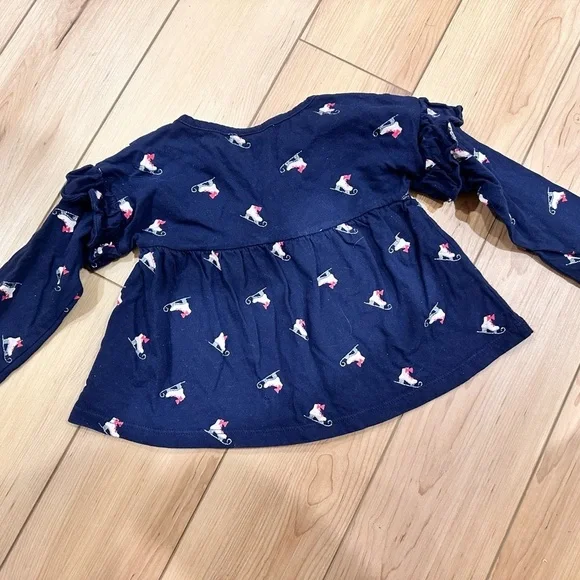 GAP Blue Long Sleeve Tee with Playful Print - Picture 5 of 6